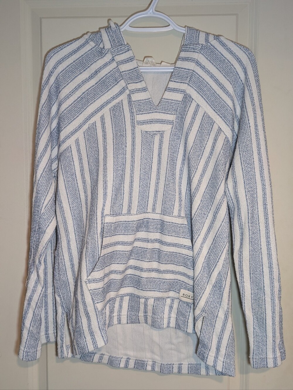 Roxy Striped V-Neck Hoodie Sweater